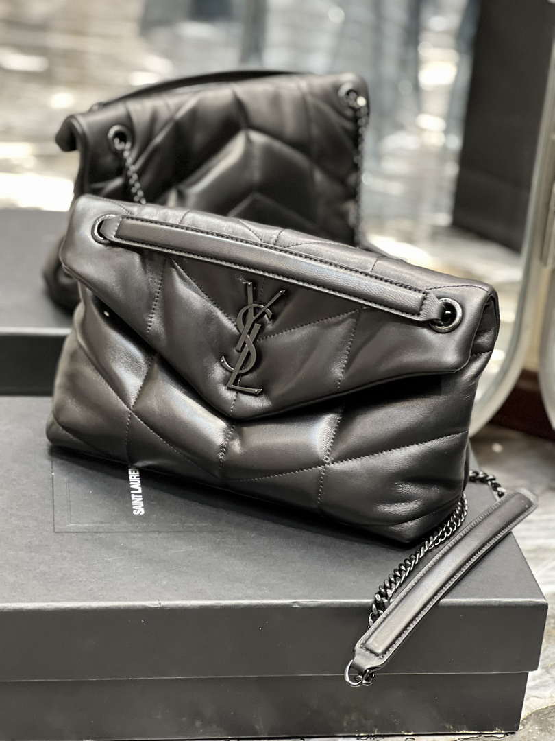 YSL 577476 Saint Laurent Puffer Small In Nappa Leather Black