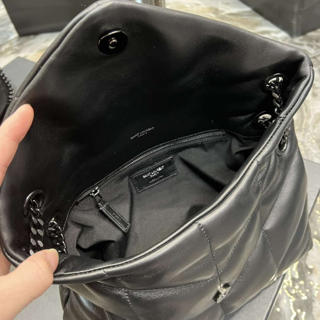 YSL 577476 Saint Laurent Puffer Small In Nappa Leather Black