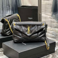 YSL 577476 Saint Laurent Puffer Small In Nappa Leather Black - Gold - View 1