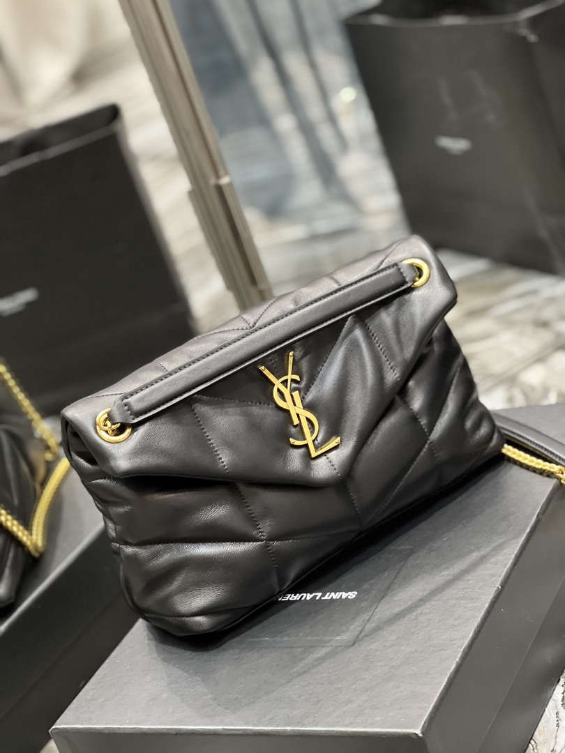 YSL 577476 Saint Laurent Puffer Small In Nappa Leather Black