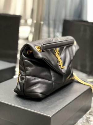 YSL 577476 Saint Laurent Puffer Small In Nappa Leather Black - Gold - View 5