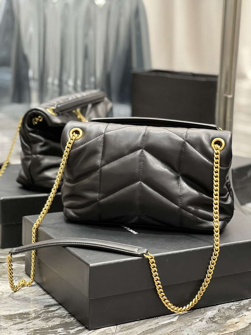 YSL 577476 Saint Laurent Puffer Small In Nappa Leather Black