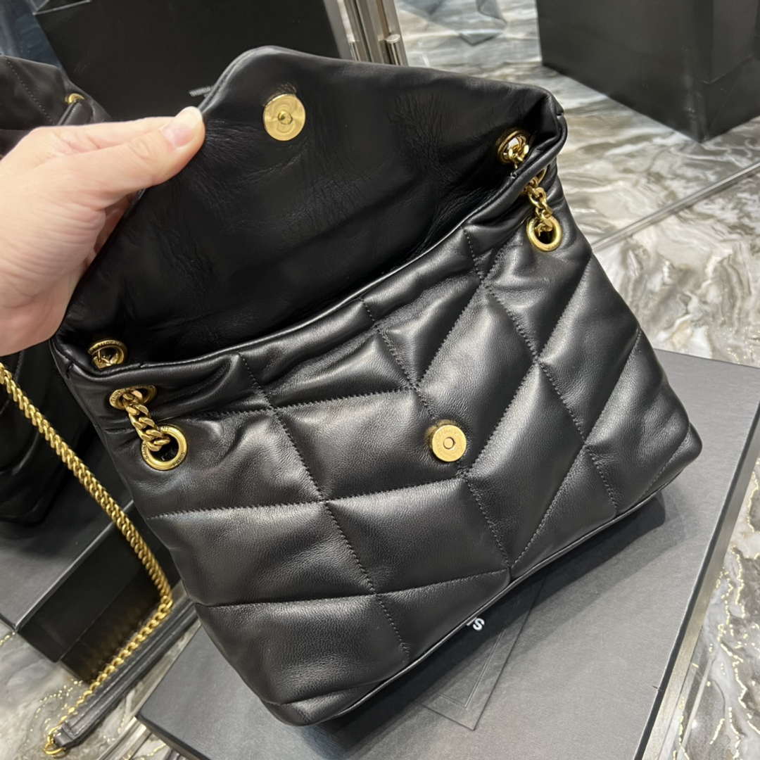 YSL 577476 Saint Laurent Puffer Small In Nappa Leather Black