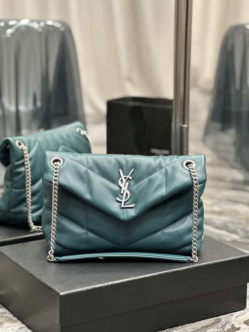 YSL 577476 Saint Laurent Puffer Small In Nappa Leather Blue - Default Title - View 1