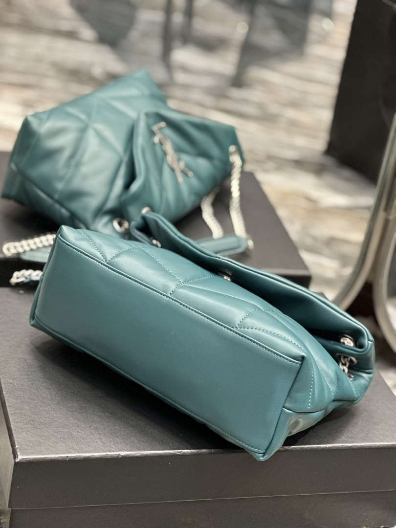 YSL 577476 Saint Laurent Puffer Small In Nappa Leather Blue