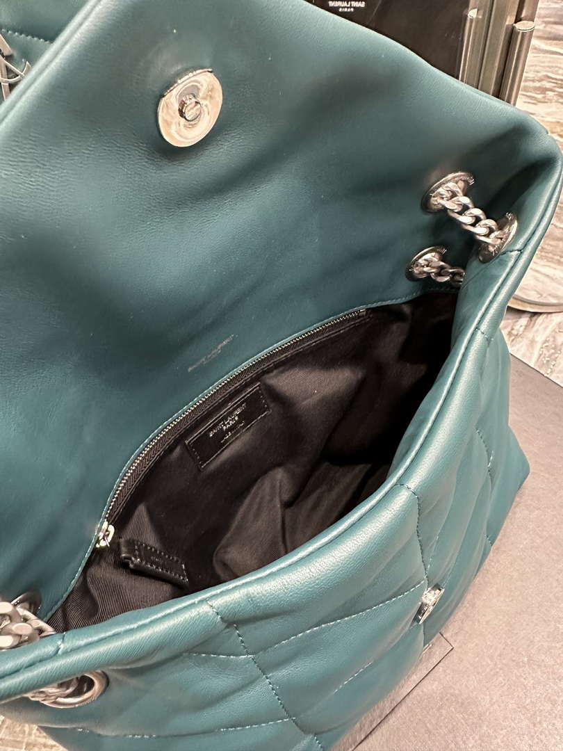 YSL 577476 Saint Laurent Puffer Small In Nappa Leather Blue
