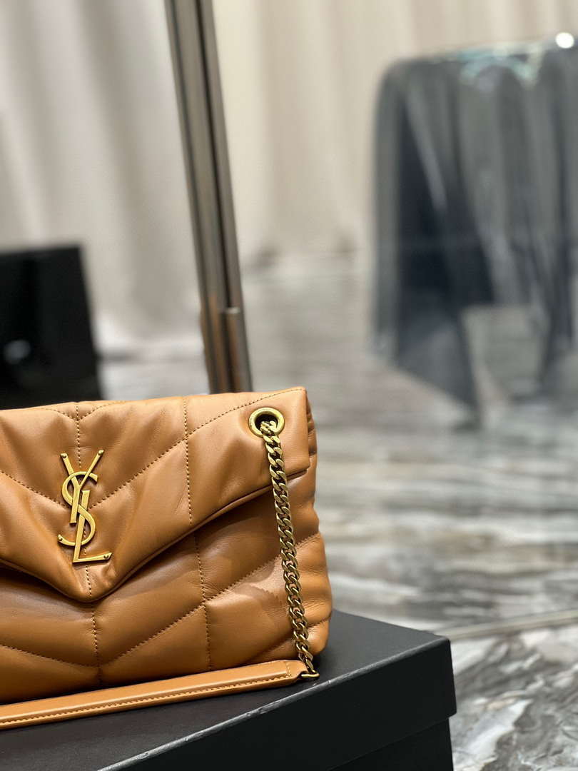 YSL 577476 Saint Laurent Puffer Small In Nappa Leather Brown