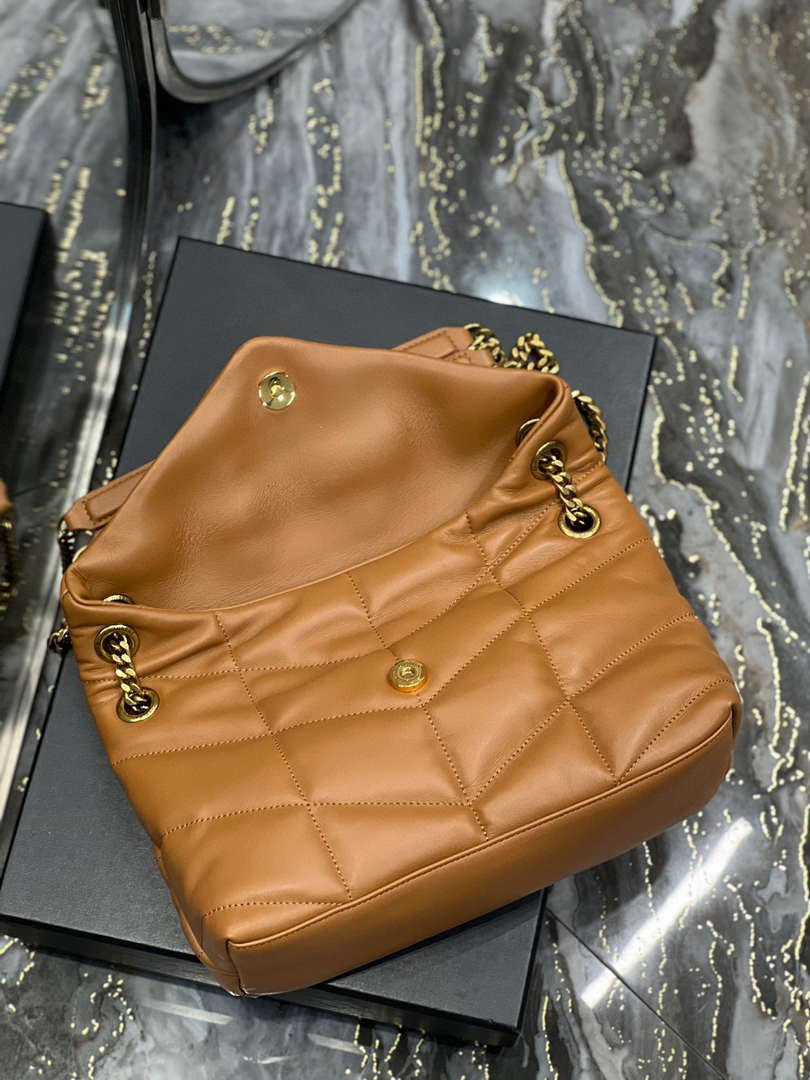 YSL 577476 Saint Laurent Puffer Small In Nappa Leather Brown