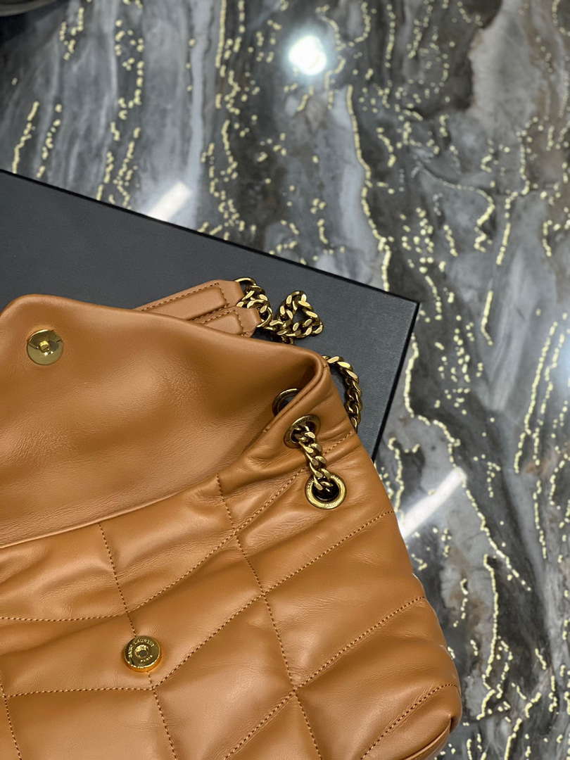 YSL 577476 Saint Laurent Puffer Small In Nappa Leather Brown