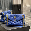 YSL 577476 Saint Laurent Puffer Small In Nappa Leather Electric Blue - Default Title - View 1