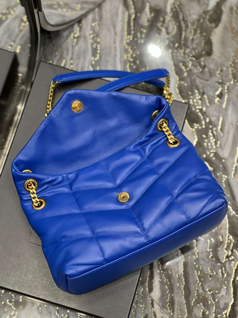 YSL 577476 Saint Laurent Puffer Small In Nappa Leather Electric Blue