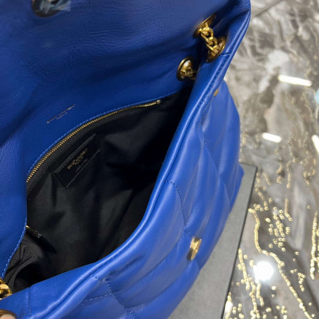 YSL 577476 Saint Laurent Puffer Small In Nappa Leather Electric Blue