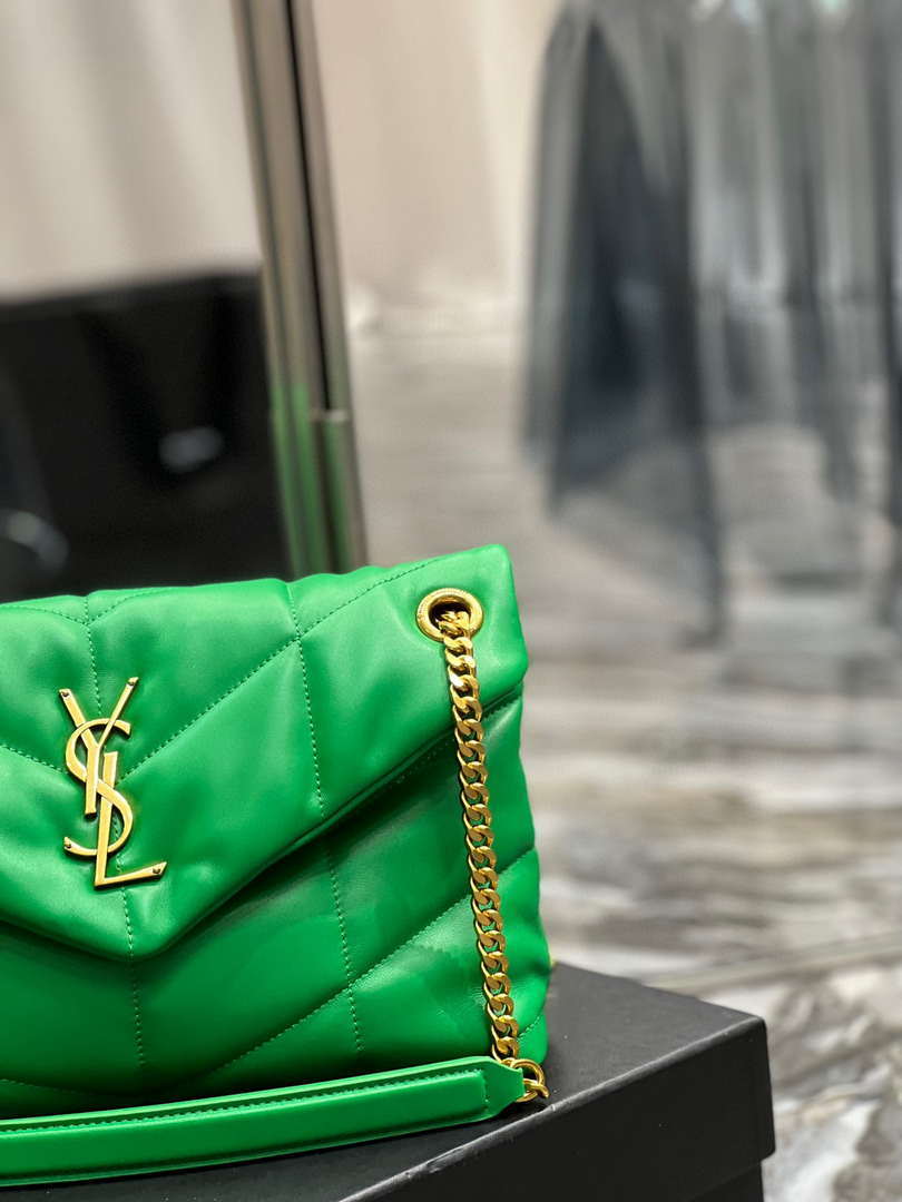 YSL 577476 Saint Laurent Puffer Small In Nappa Leather Fruit green - Default Title - View 4