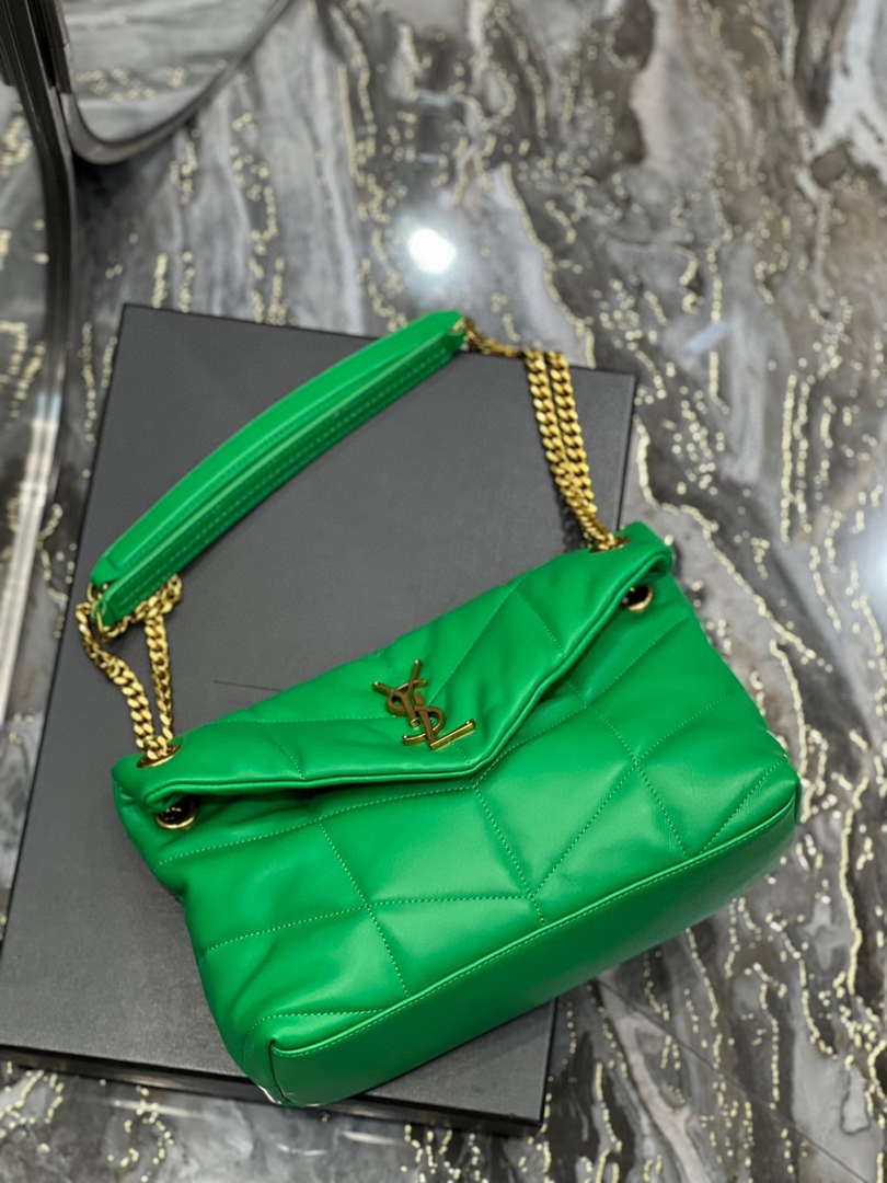 YSL 577476 Saint Laurent Puffer Small In Nappa Leather Fruit green