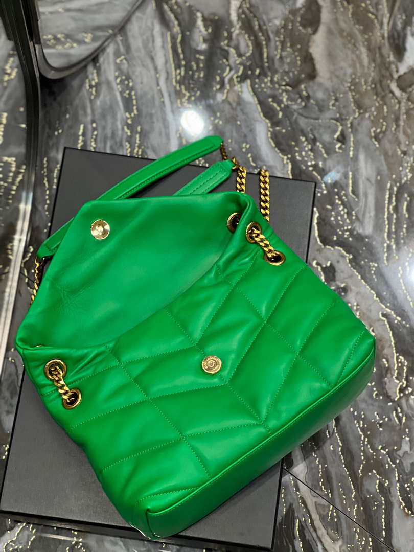 YSL 577476 Saint Laurent Puffer Small In Nappa Leather Fruit green