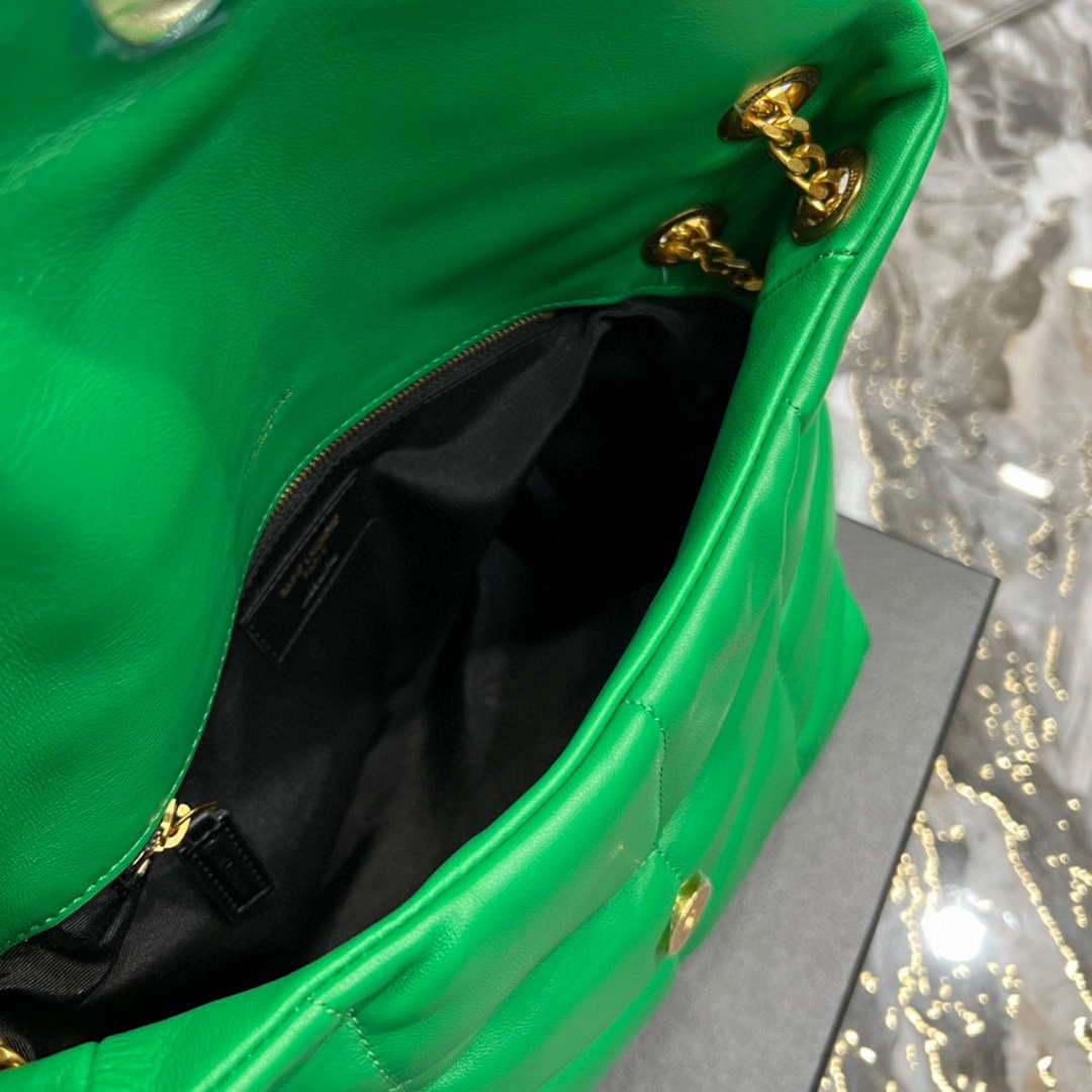 YSL 577476 Saint Laurent Puffer Small In Nappa Leather Fruit green
