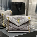 YSL 577476 Saint Laurent Puffer Small In Nappa Leather Gray - Gold - View 1