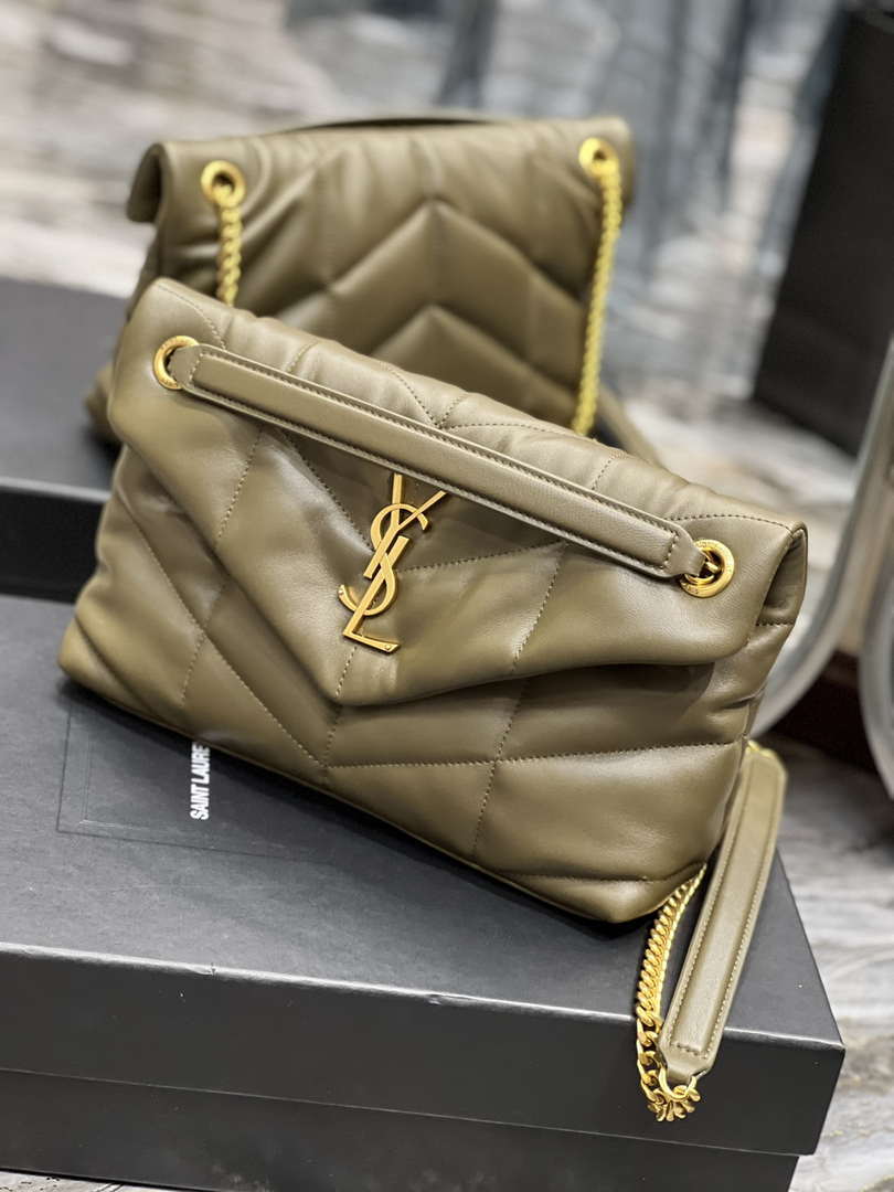 YSL 577476 Saint Laurent Puffer Small In Nappa Leather Green