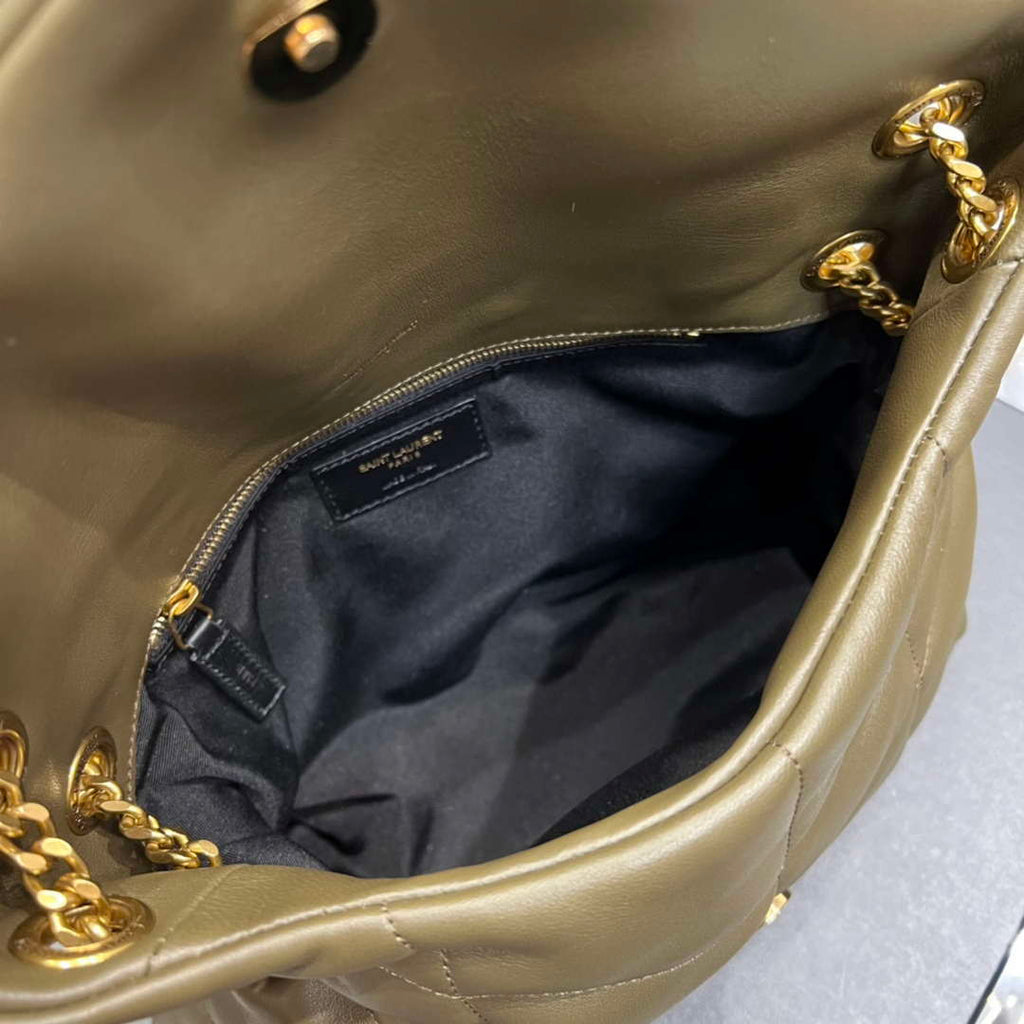 YSL 577476 Saint Laurent Puffer Small In Nappa Leather Green
