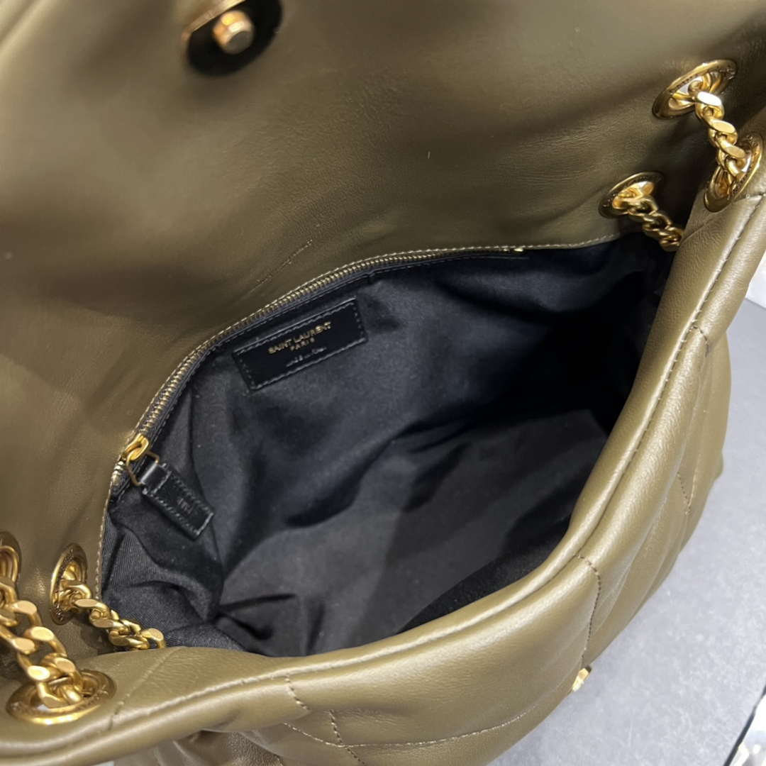 YSL 577476 Saint Laurent Puffer Small In Nappa Leather Green