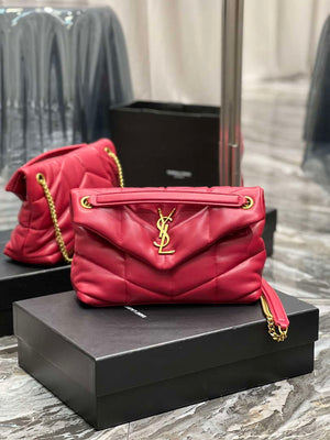 YSL 577476 Saint Laurent Puffer Small In Nappa Leather Red - Gold - View 1