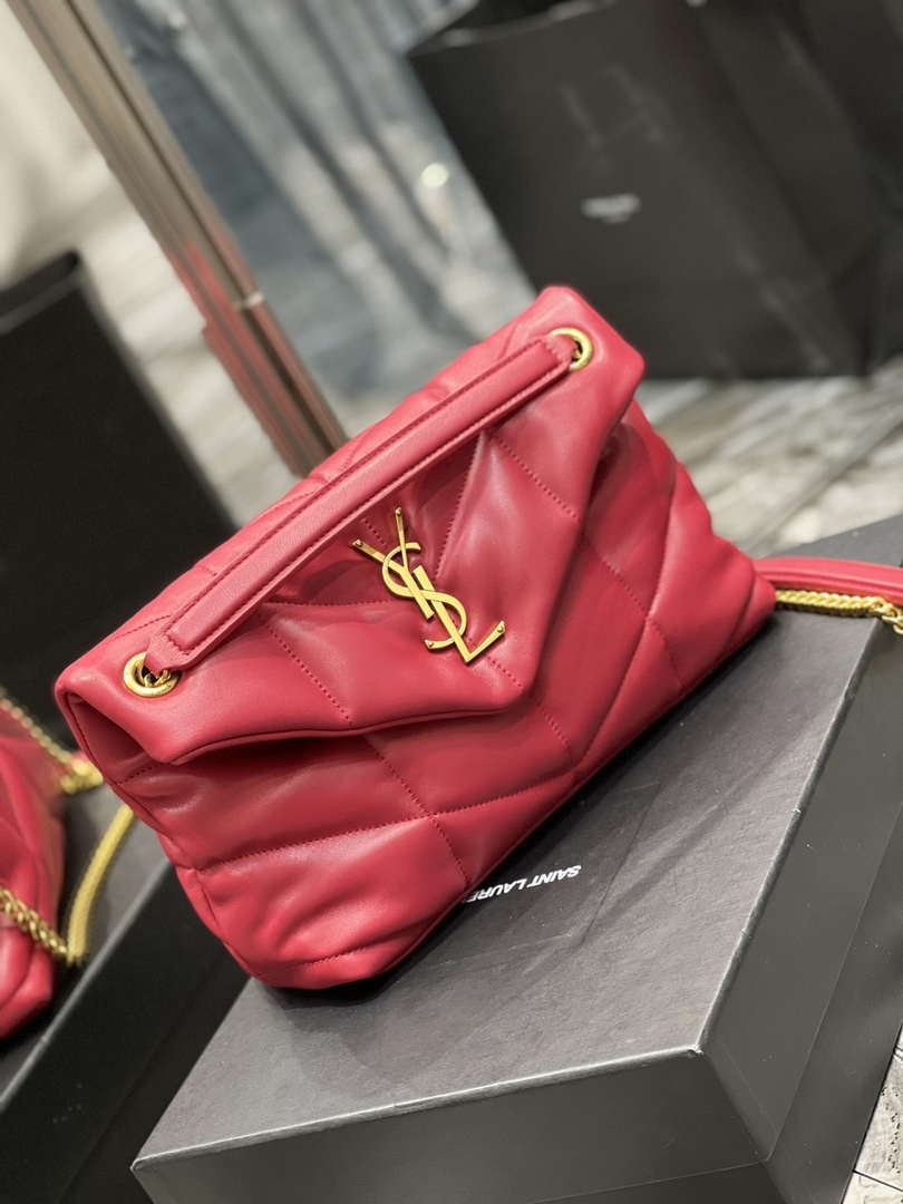 YSL 577476 Saint Laurent Puffer Small In Nappa Leather Red