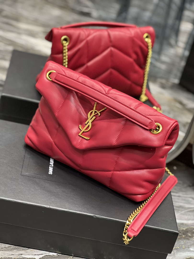 YSL 577476 Saint Laurent Puffer Small In Nappa Leather Red