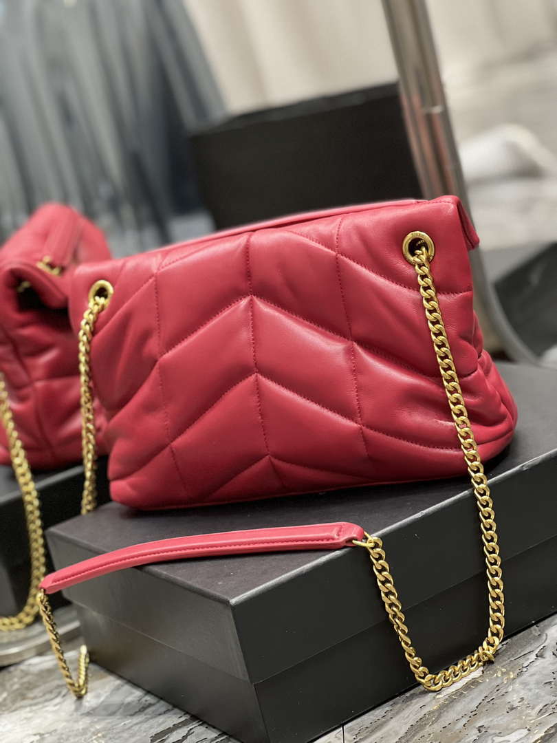 YSL 577476 Saint Laurent Puffer Small In Nappa Leather Red