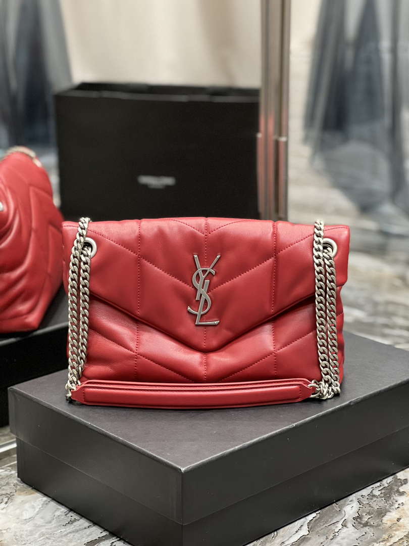 YSL 577476 Saint Laurent Puffer Small In Nappa Leather Red