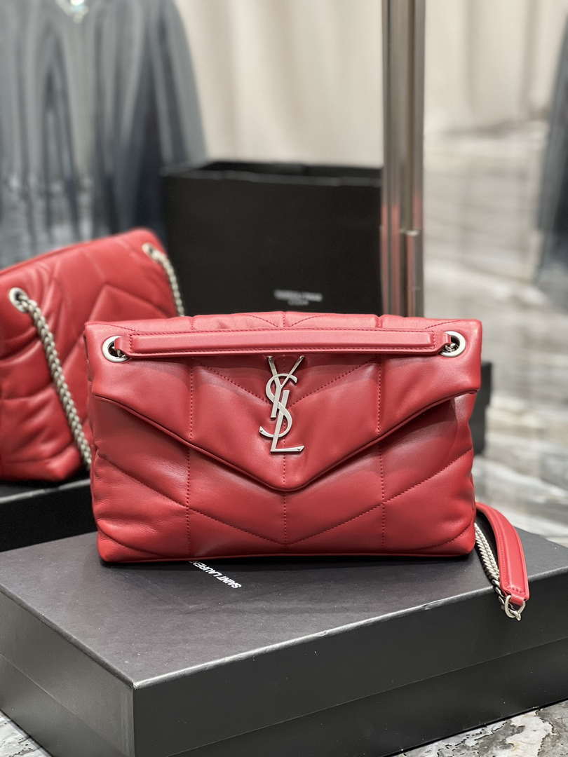 YSL 577476 Saint Laurent Puffer Small In Nappa Leather Red