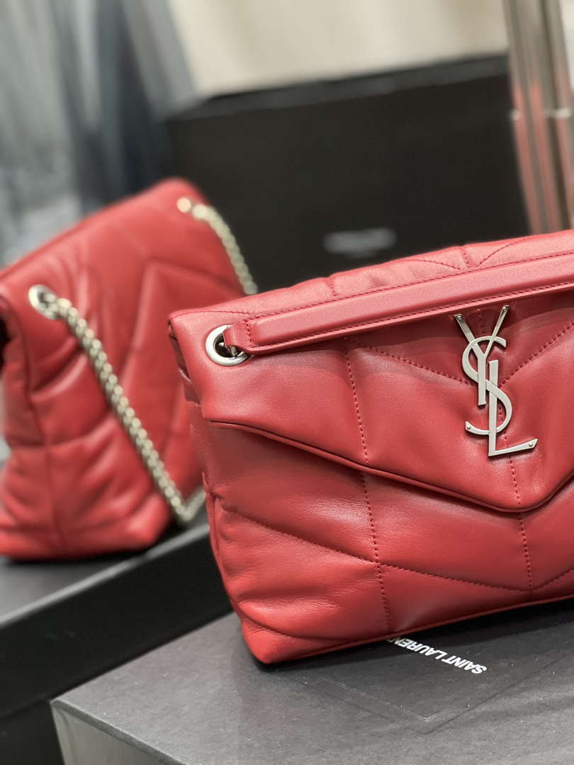 YSL 577476 Saint Laurent Puffer Small In Nappa Leather Red