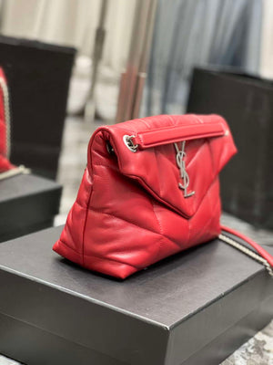 YSL 577476 Saint Laurent Puffer Small In Nappa Leather Red - Gold - View 14