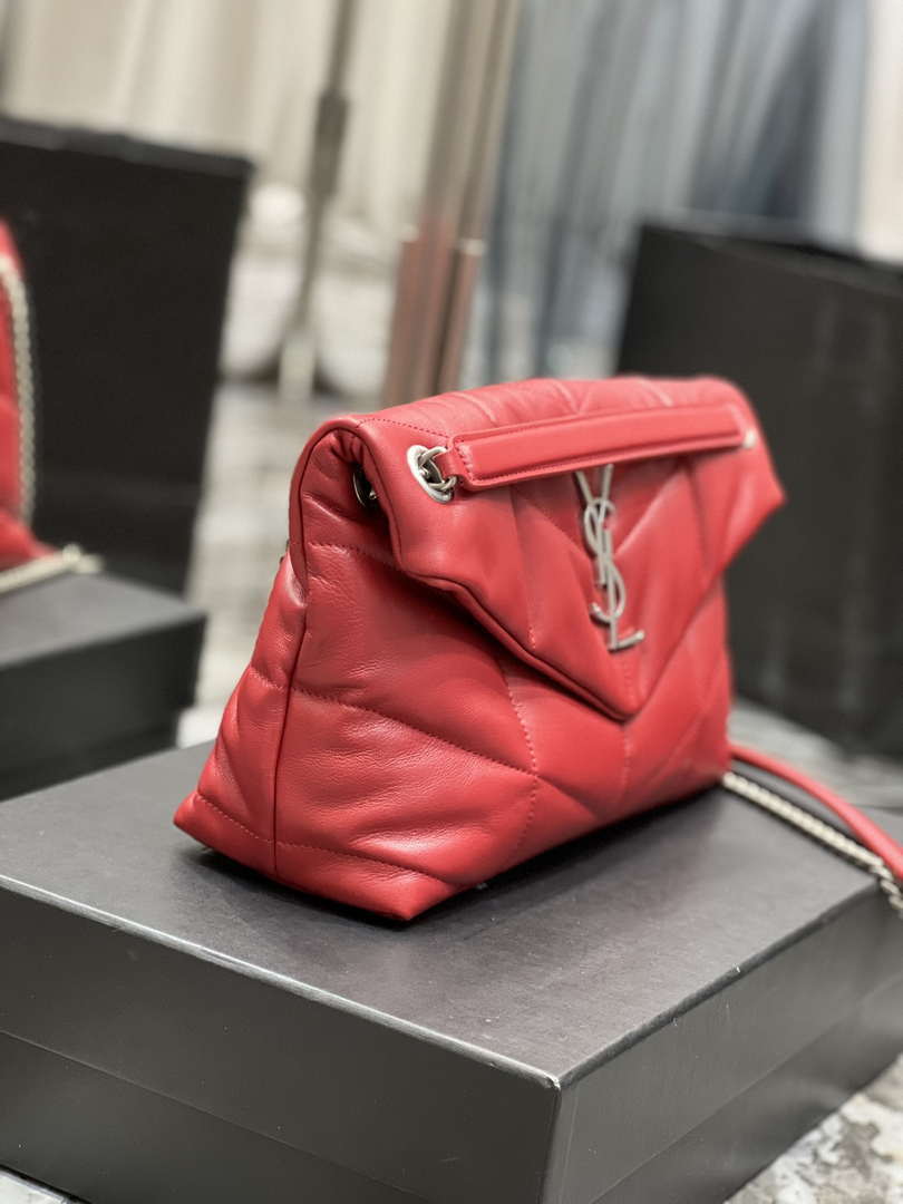 YSL 577476 Saint Laurent Puffer Small In Nappa Leather Red