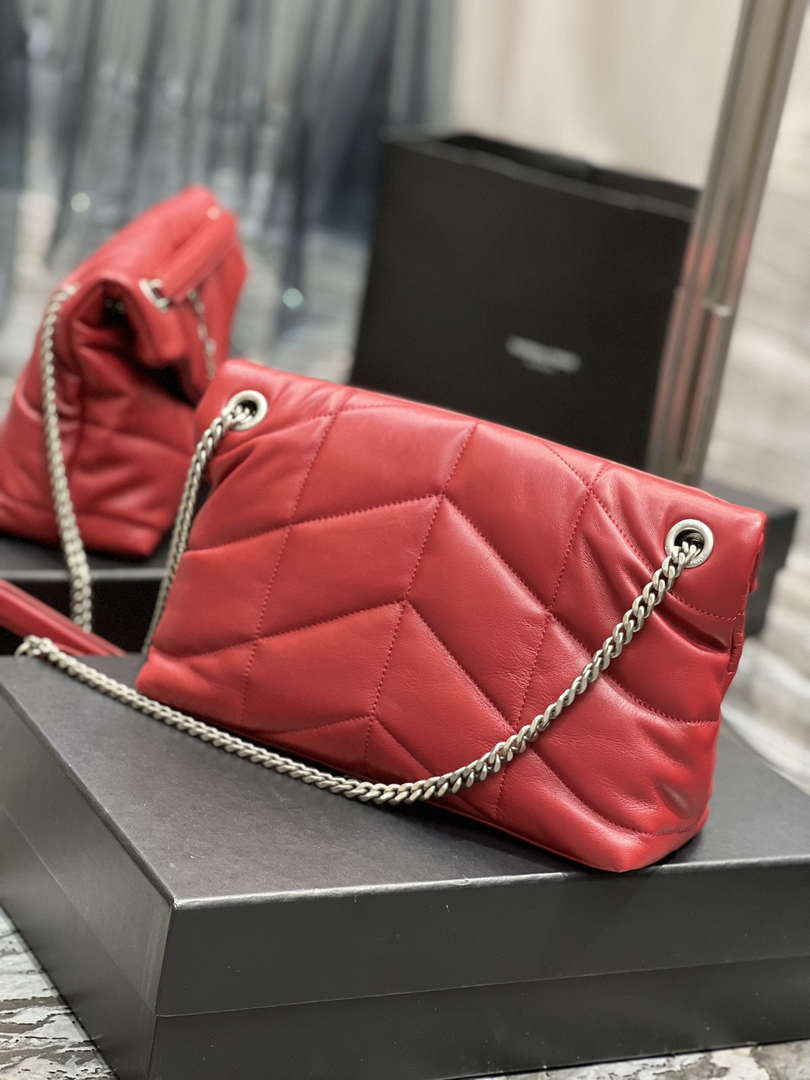 YSL 577476 Saint Laurent Puffer Small In Nappa Leather Red