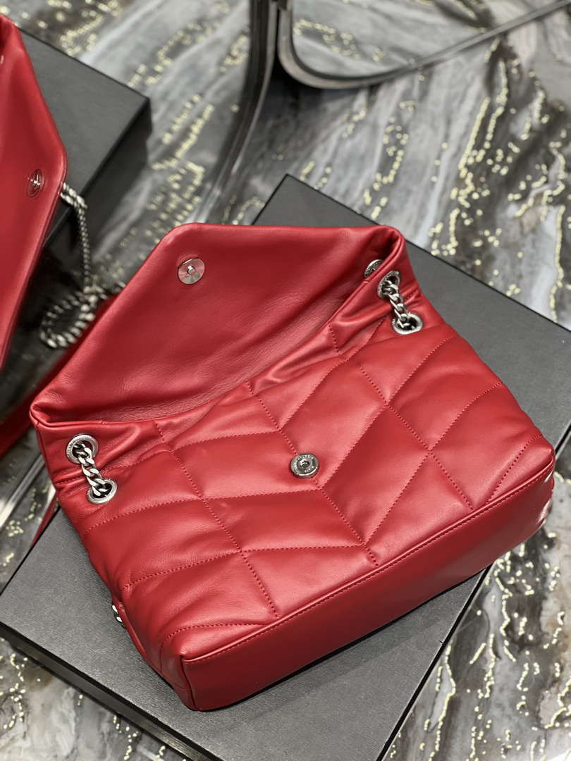 YSL 577476 Saint Laurent Puffer Small In Nappa Leather Red