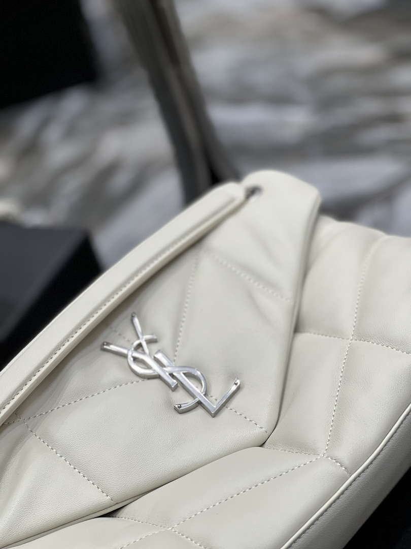 YSL 577476 Saint Laurent Puffer Small In Nappa Leather White