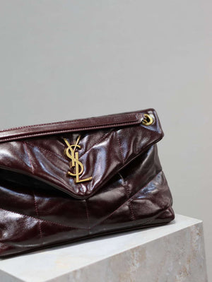 YSL 577476 Saint Laurent Puffer Small In Nappa Leather Wine Red - Default Title - View 1