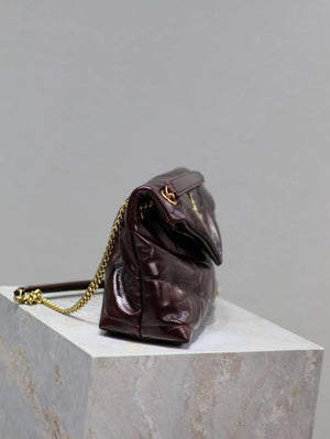 YSL 577476 Saint Laurent Puffer Small In Nappa Leather Wine Red - Default Title - View 2