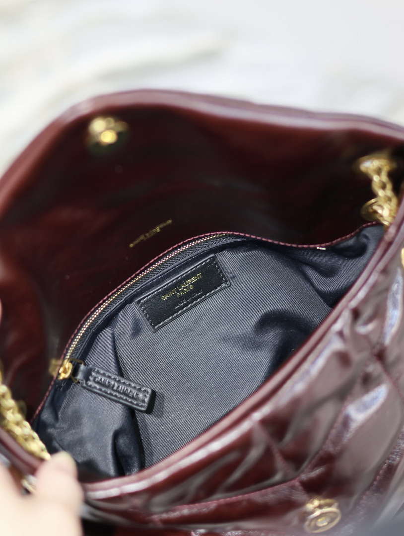 YSL 577476 Saint Laurent Puffer Small In Nappa Leather Wine Red