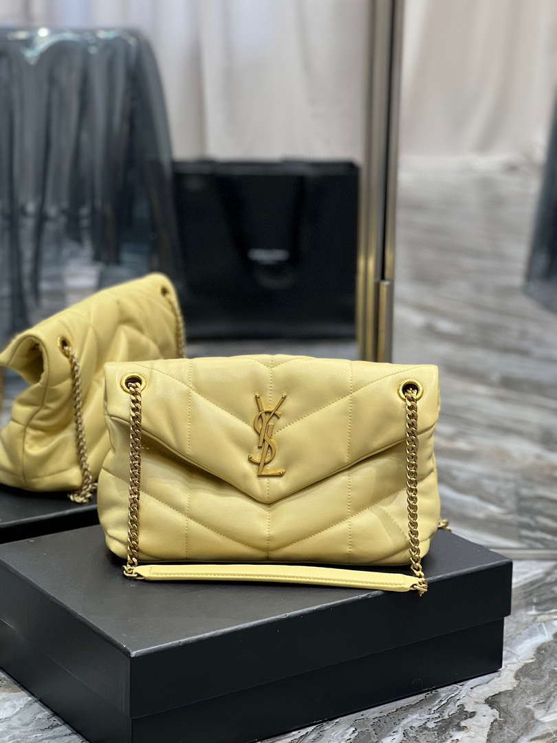 YSL 577476 Saint Laurent Puffer Small In Nappa Leather Yellow