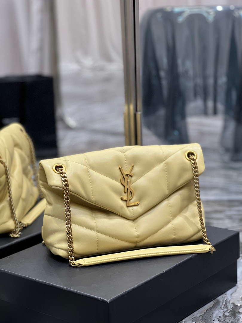 YSL 577476 Saint Laurent Puffer Small In Nappa Leather Yellow