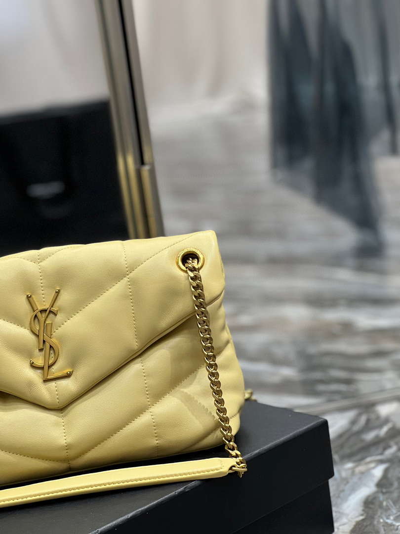 YSL 577476 Saint Laurent Puffer Small In Nappa Leather Yellow