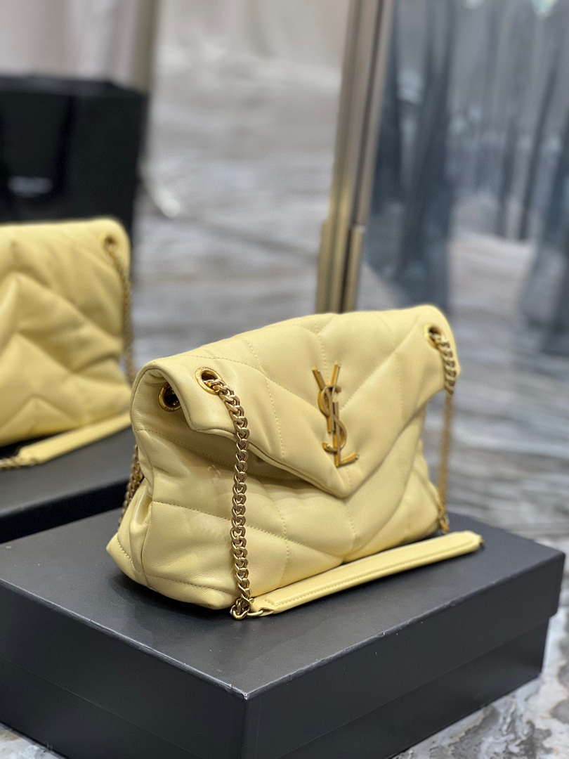 YSL 577476 Saint Laurent Puffer Small In Nappa Leather Yellow