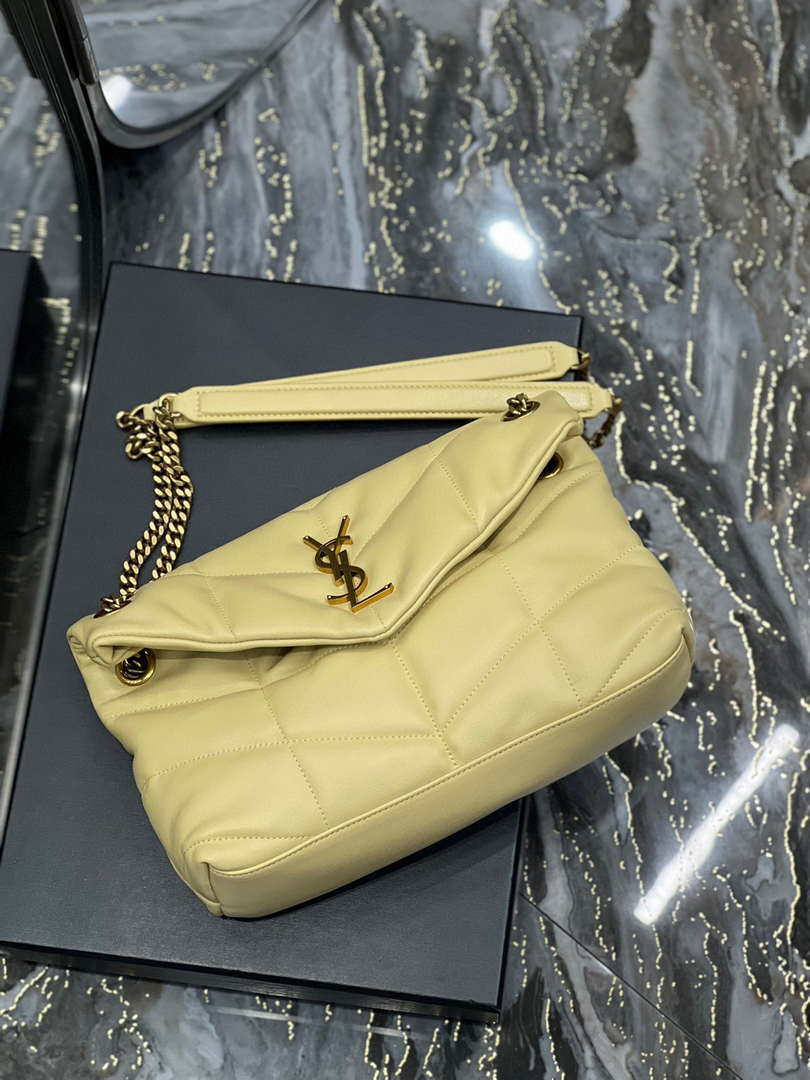 YSL 577476 Saint Laurent Puffer Small In Nappa Leather Yellow