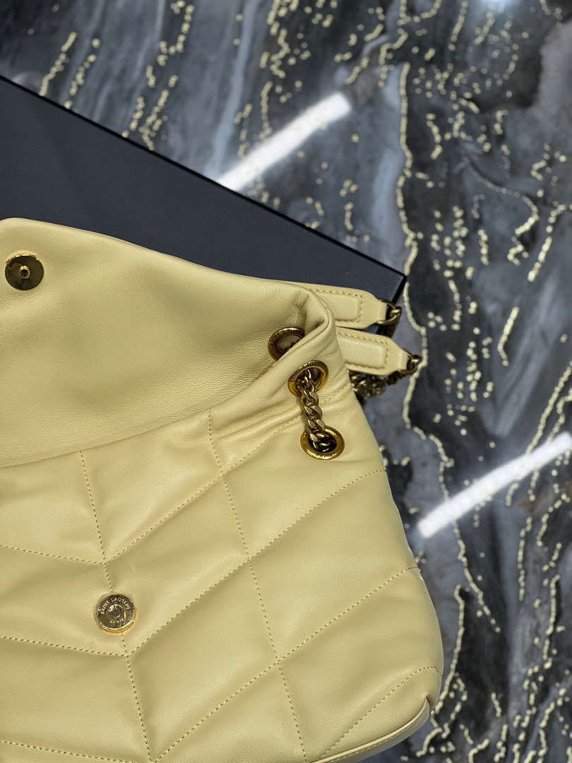 YSL 577476 Saint Laurent Puffer Small In Nappa Leather Yellow