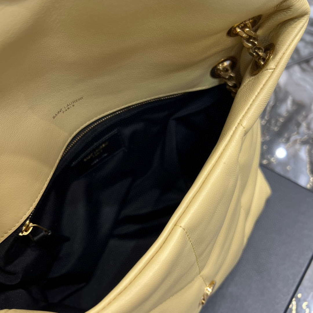 YSL 577476 Saint Laurent Puffer Small In Nappa Leather Yellow