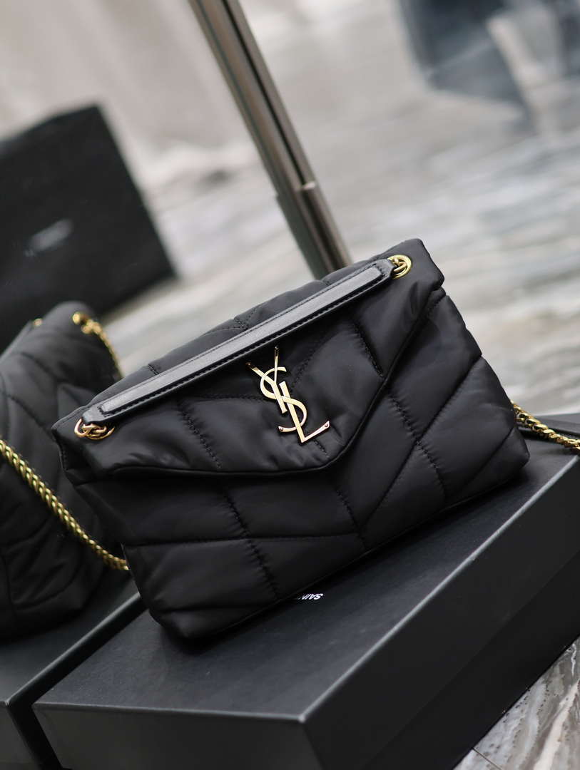 YSL 577476 Saint Laurent Puffer Small In Nylon Black