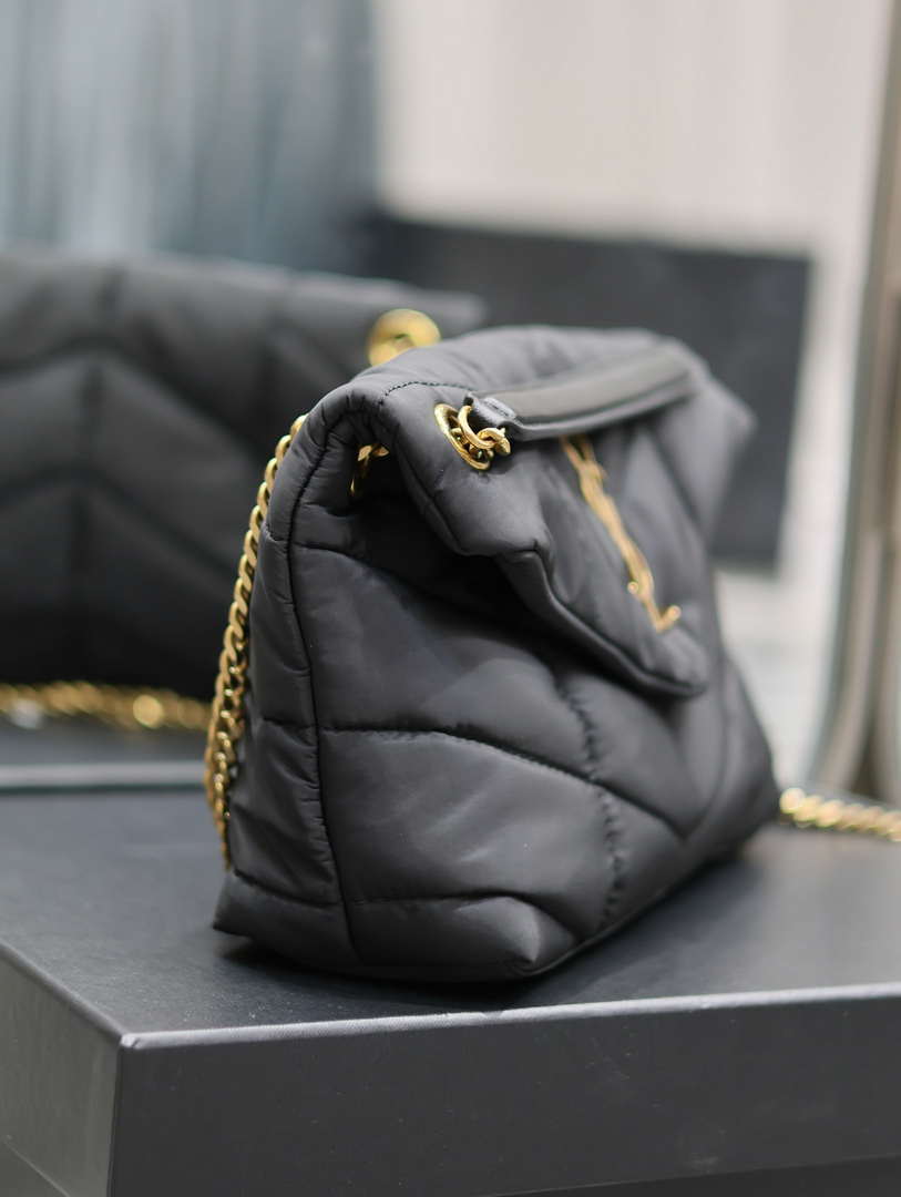 YSL 577476 Saint Laurent Puffer Small In Nylon Black