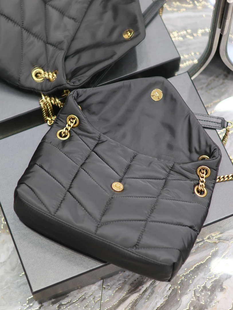 YSL 577476 Saint Laurent Puffer Small In Nylon Black