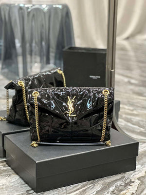 YSL 577476 Saint Laurent Puffer Small In Patent Leather Black - Default Title - View 1